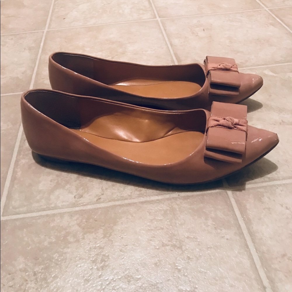 Jcrew leather bow flats